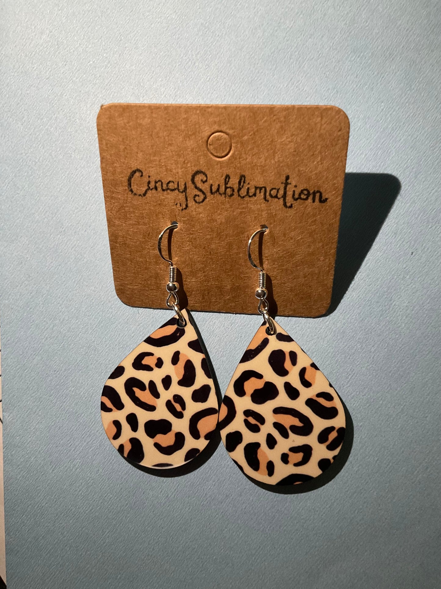 Leopard Print Teardrop Earrings