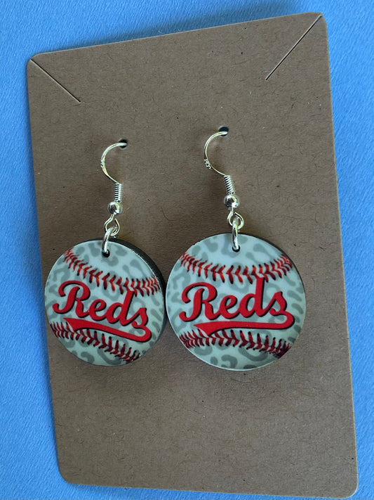 Cincinnati Reds Leopard Earrings